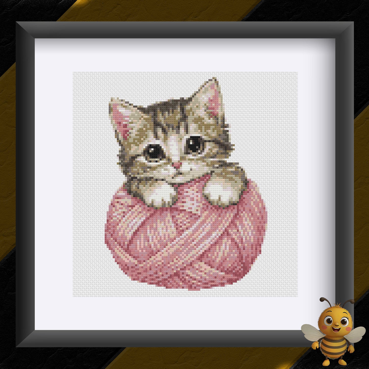"Kitten with Wool" Cross Stitch Pattern - Interactive PDF Chart