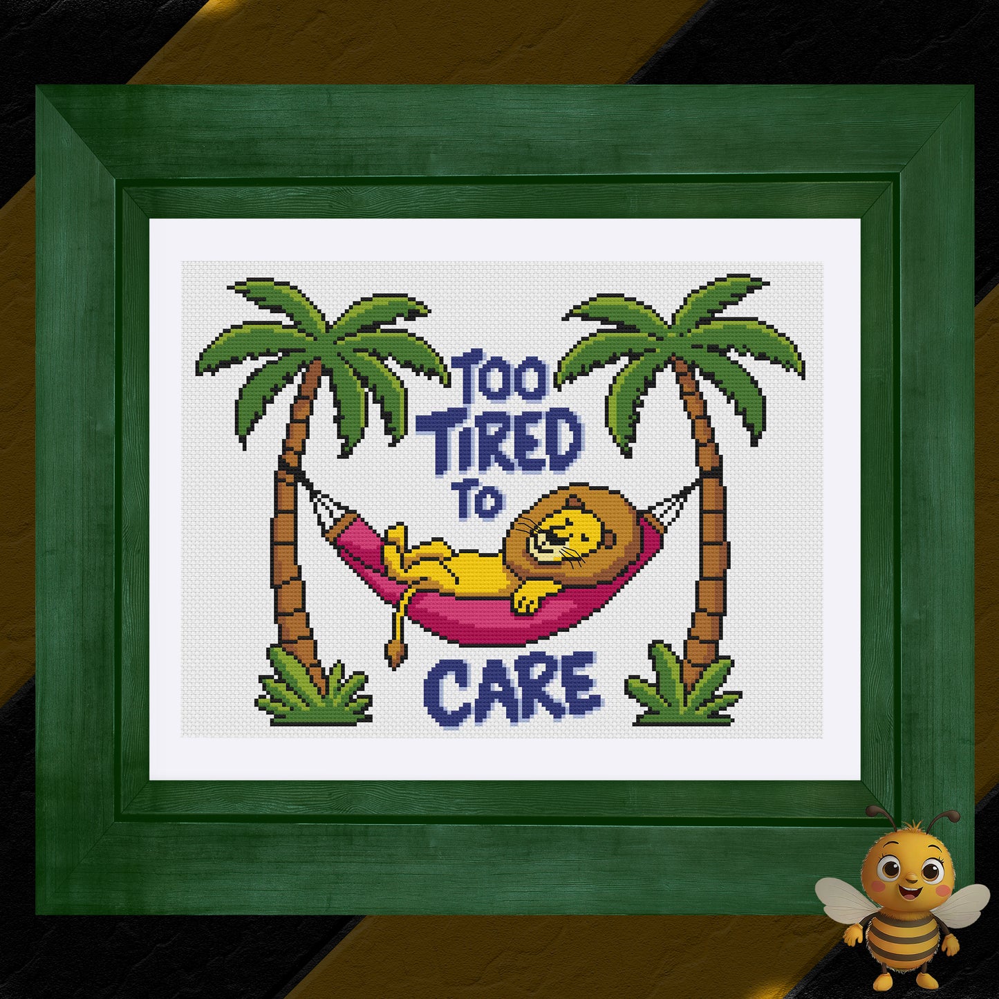 "Too Tired to Care" Cross Stitch Pattern - Interactive PDF Chart