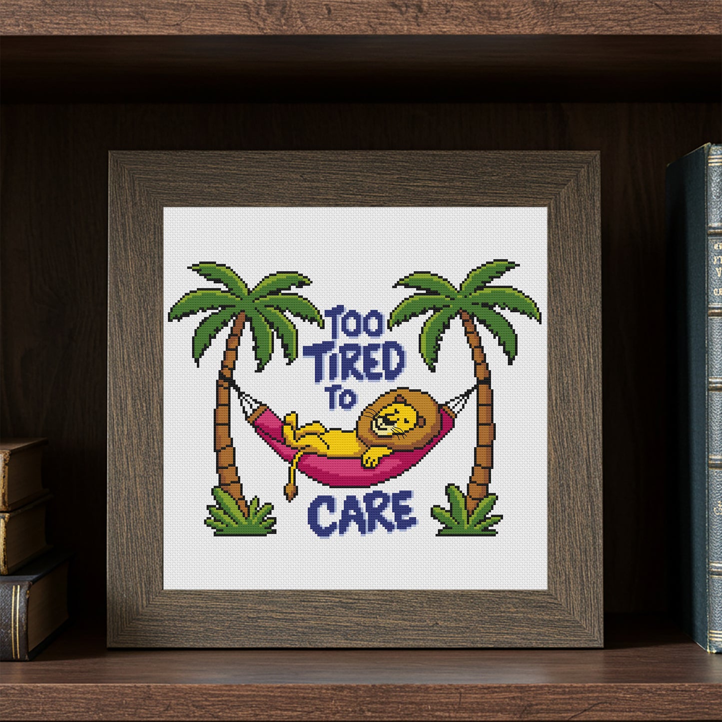 "Too Tired to Care" Cross Stitch Pattern - Interactive PDF Chart