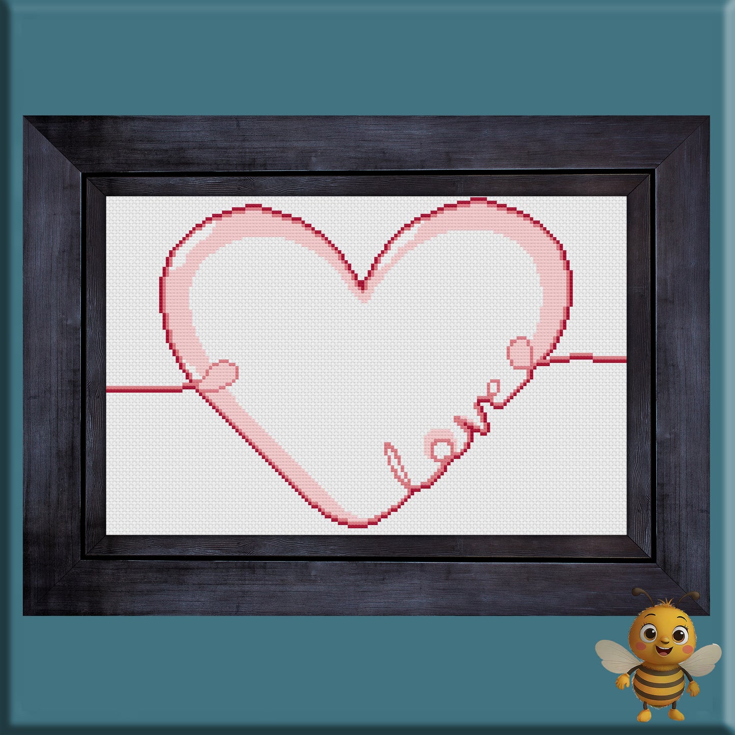 "Edge Love Heart" Cross Stitch Pattern - Interactive PDF Chart