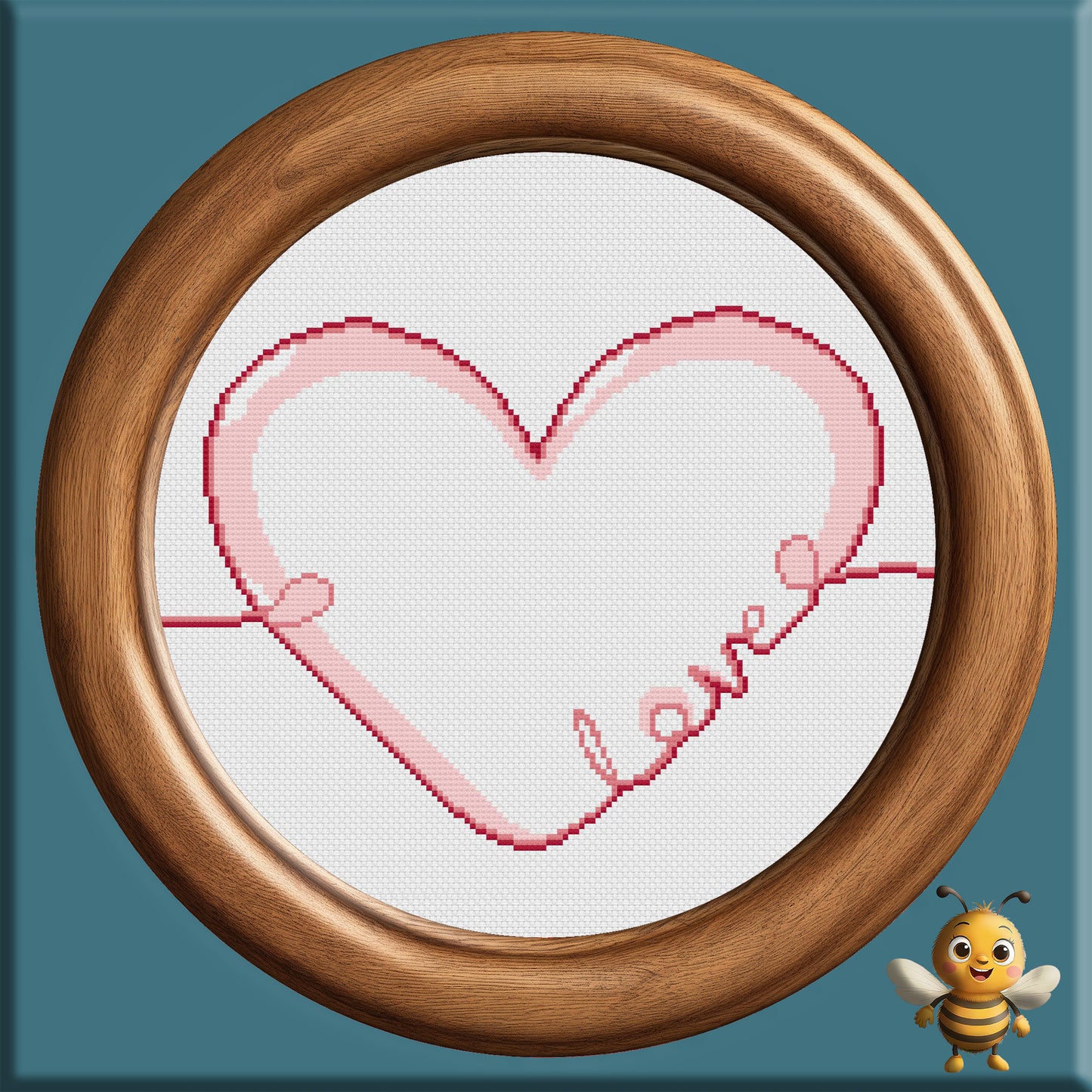 "Edge Love Heart" Cross Stitch Pattern - Interactive PDF Chart