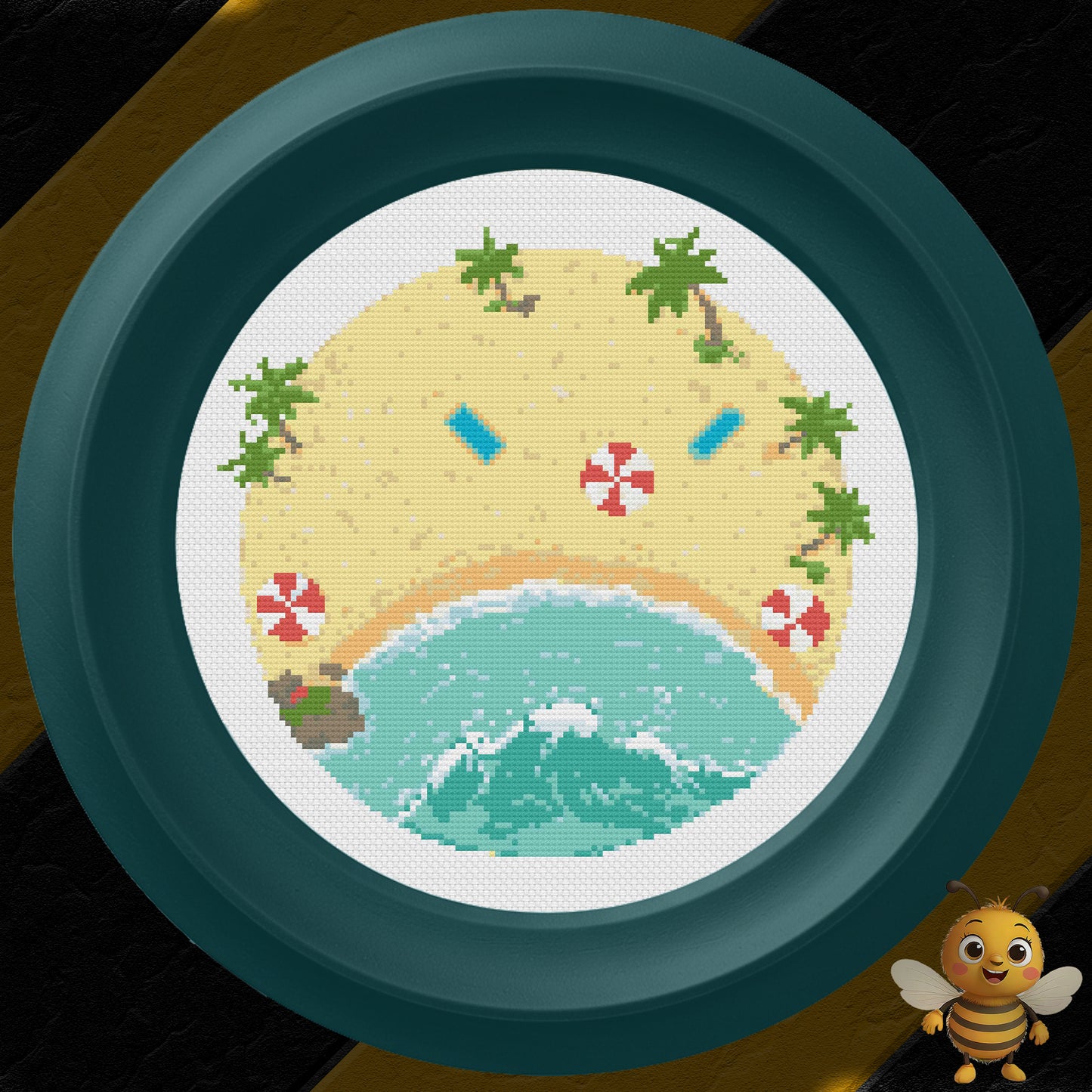 "Round Beach" Cross Stitch Pattern - Interactive PDF Chart