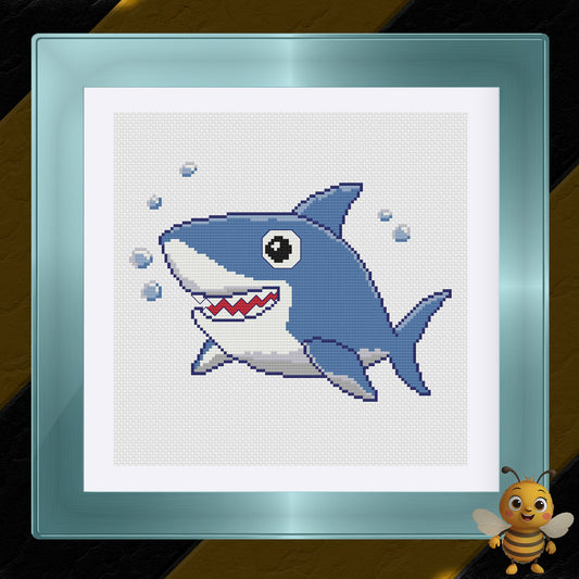 "Sharky" Cross Stitch Pattern - Interactive PDF Chart