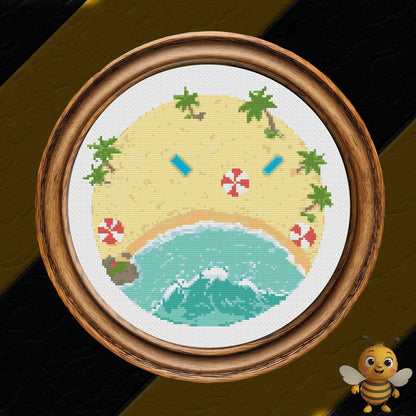 "Round Beach" Cross Stitch Pattern - Interactive PDF Chart