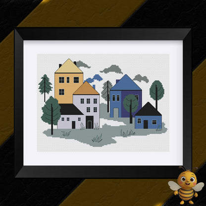 "Chic Village" Cross Stitch Pattern - Interactive PDF Chart