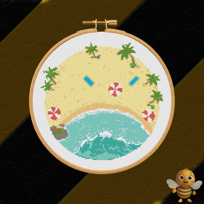 "Round Beach" Cross Stitch Pattern - Interactive PDF Chart