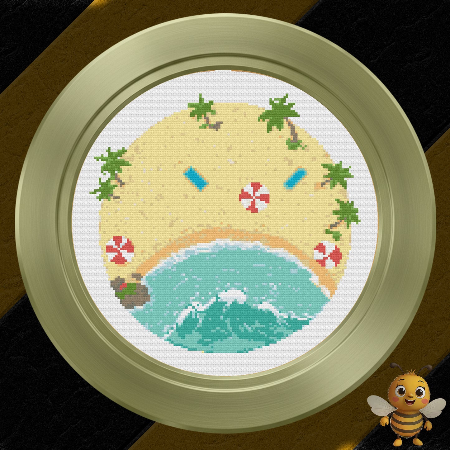 "Round Beach" Cross Stitch Pattern - Interactive PDF Chart