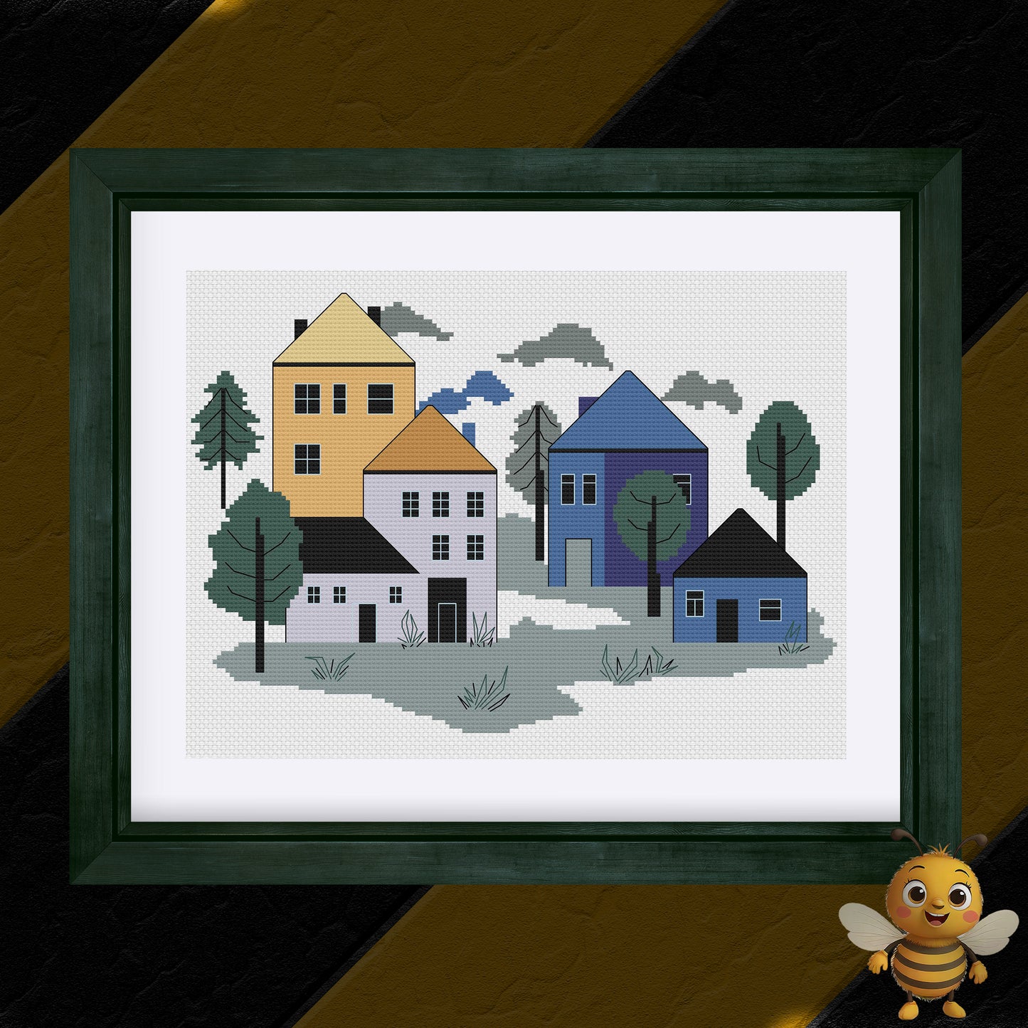 "Chic Village" Cross Stitch Pattern - Interactive PDF Chart