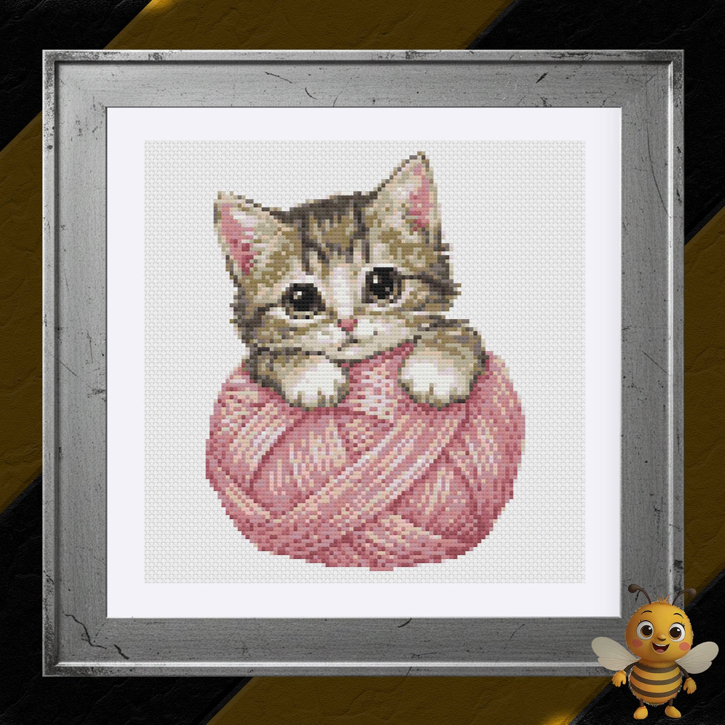 "Kitten with Wool" Cross Stitch Pattern - Interactive PDF Chart