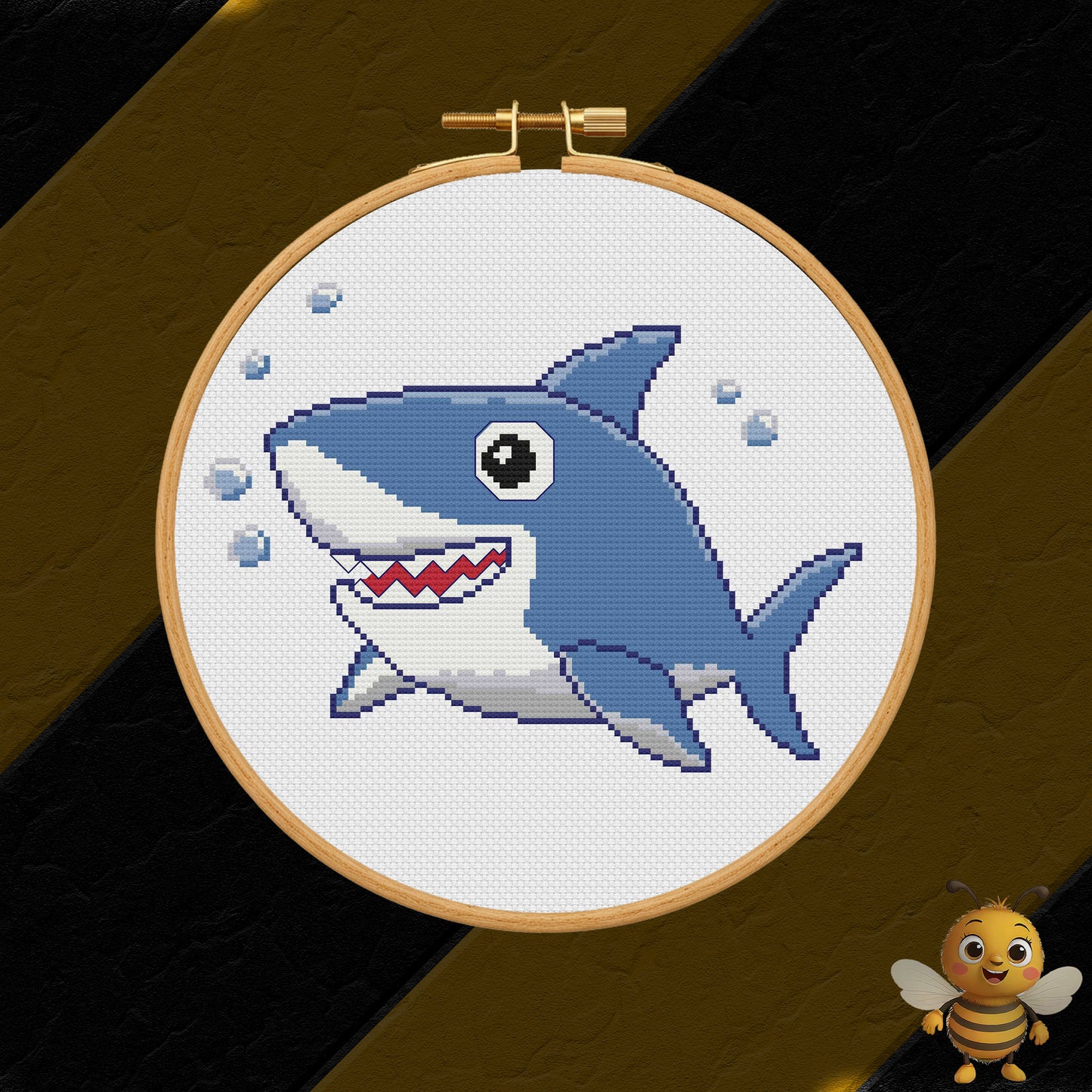 "Sharky" Cross Stitch Pattern - Interactive PDF Chart