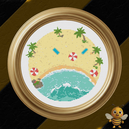 "Round Beach" Cross Stitch Pattern - Interactive PDF Chart