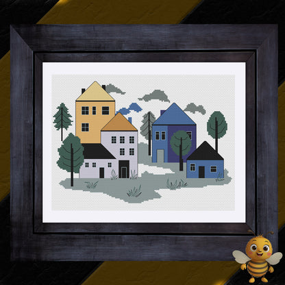"Chic Village" Cross Stitch Pattern - Interactive PDF Chart