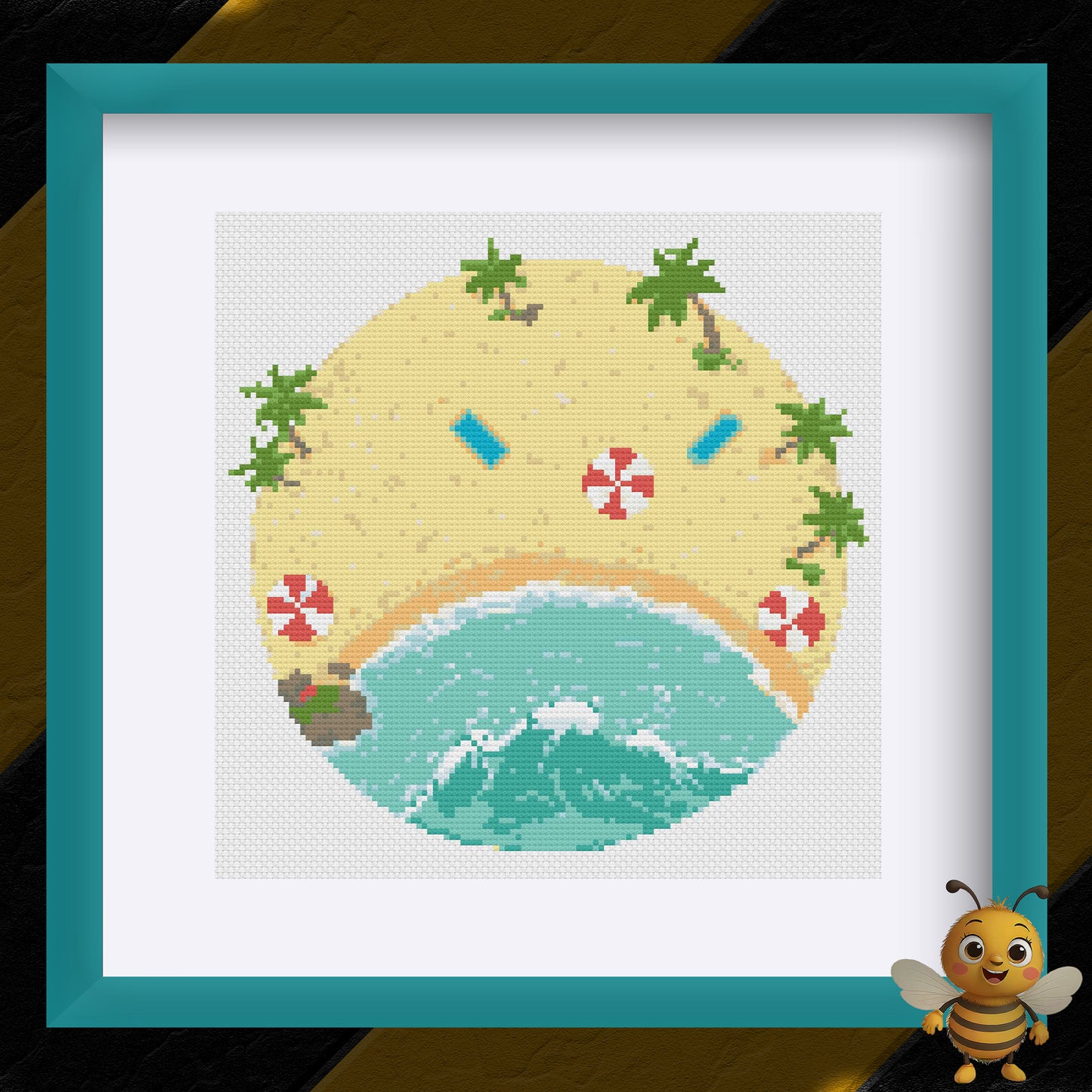 "Round Beach" Cross Stitch Pattern - Interactive PDF Chart