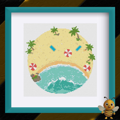 "Round Beach" Cross Stitch Pattern - Interactive PDF Chart