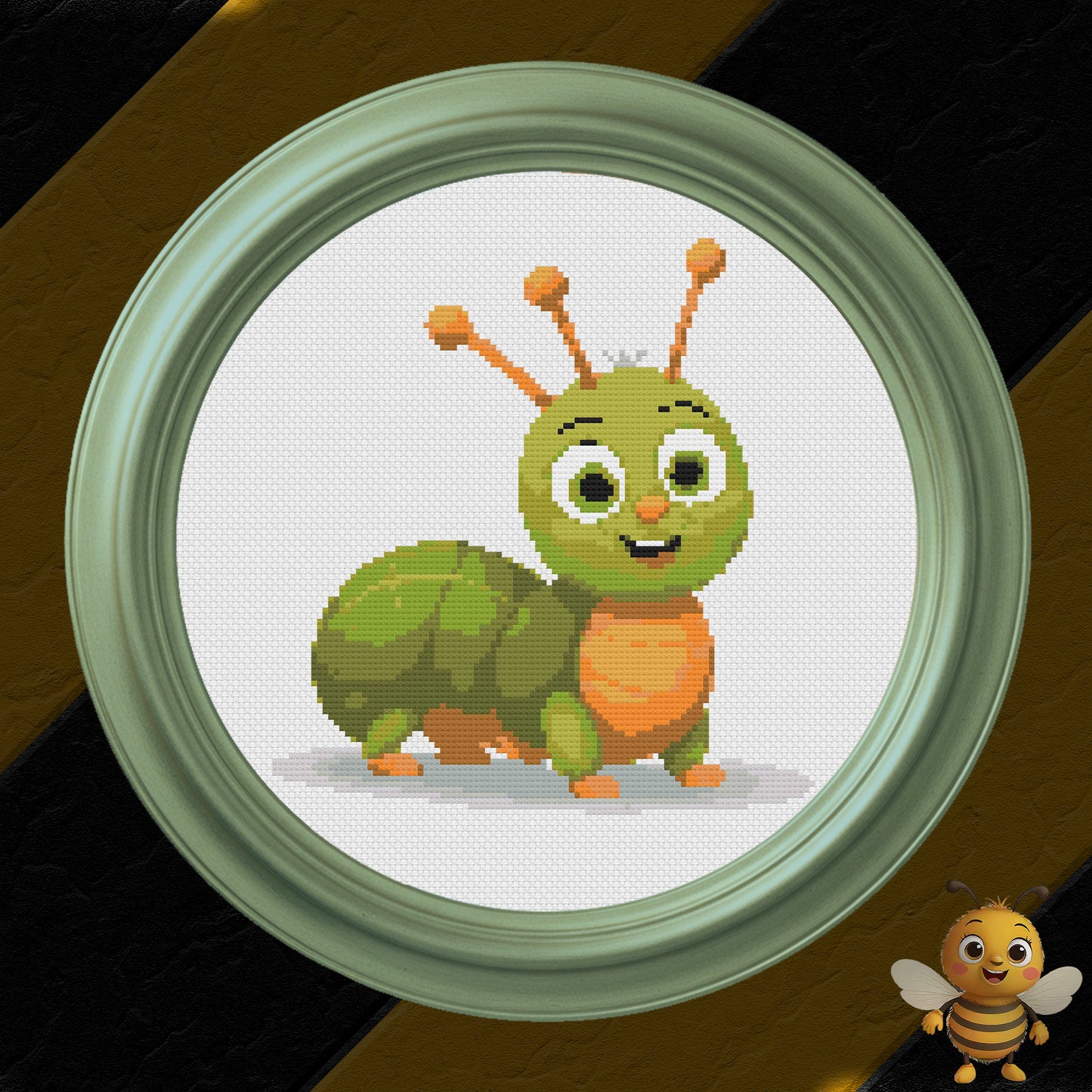 "Charlie the Caterpillar" Cross Stitch Pattern - Interactive PDF Chart