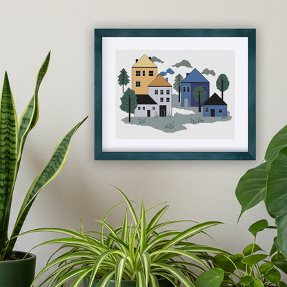 "Chic Village" Cross Stitch Pattern - Interactive PDF Chart