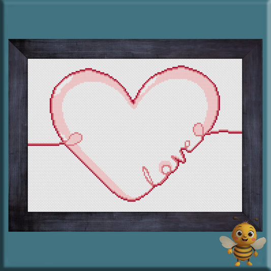 "Edge Love Heart" Cross Stitch Pattern - Interactive PDF Chart