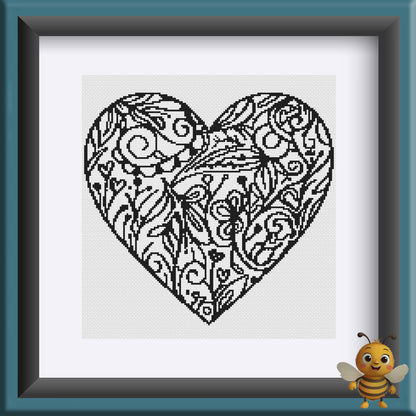 "Pattern Heart" Cross Stitch Pattern - Interactive PDF Chart